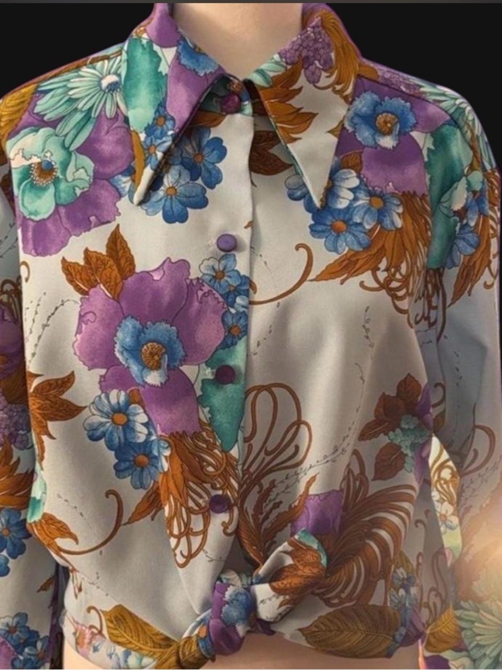Vintage 70’s Boho Romantic Floral Blouse|Folk Cottagecore Top